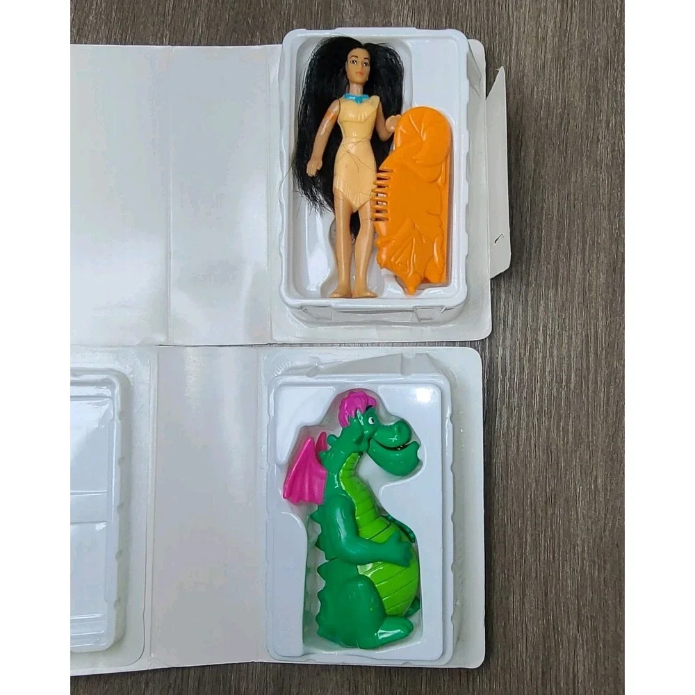 Vtg McDonalds Disney Masterpiece Collection Toys Pocahontas 95' Petes Dragon 96'
